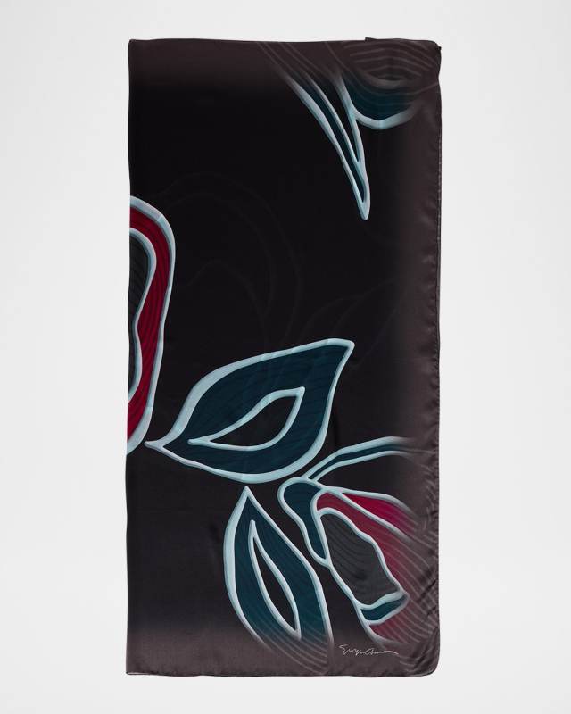 Floral Silk Woven Foulard